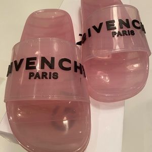Givenchy Transparent Logo Pool Slide Sandals- Women